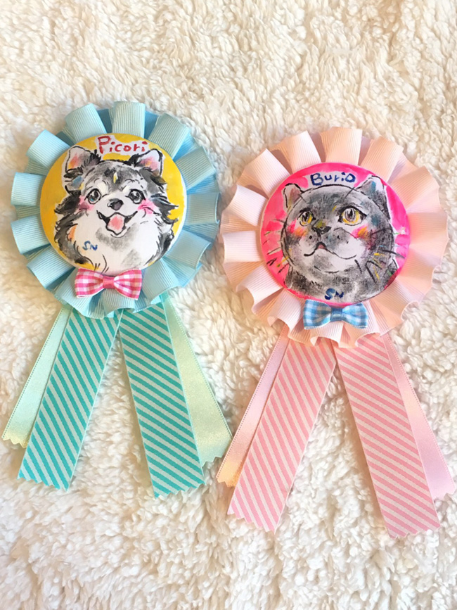 うちのこ似顔絵ロゼット